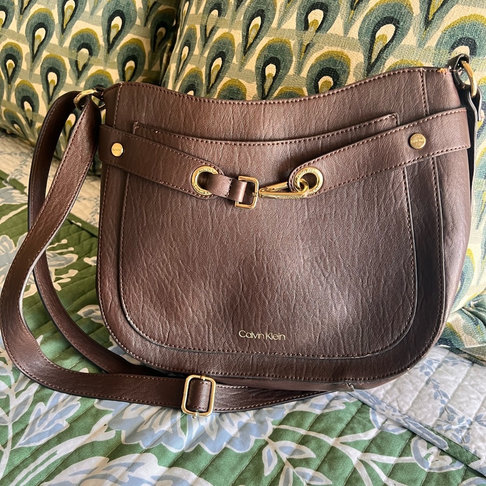 Calvin Klein Brown Leather Handbag
